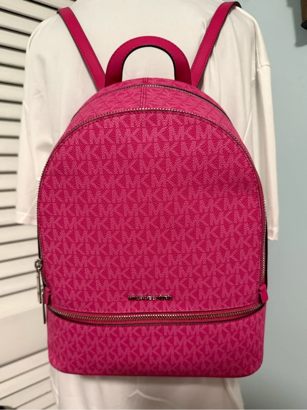 Michael by Michael Kors “Reha” Hot Pink Signature MK Backpack! 💕💕